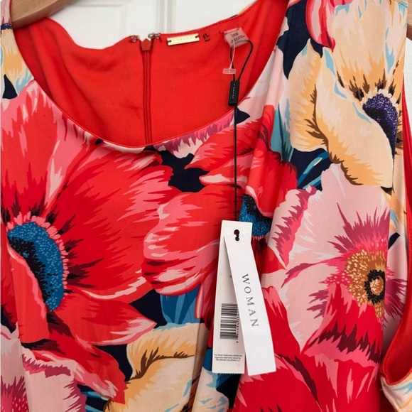 NWT Tahari women’s floral print ruched sleeveless sheath jersey dress size 24W - Picture 6 of 6